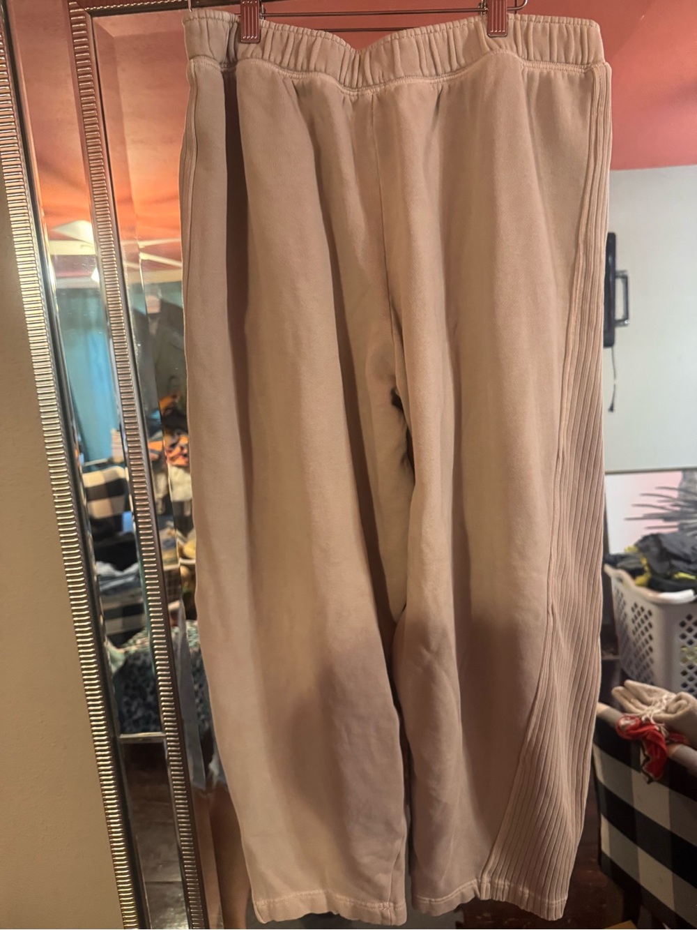 aerie Neutral Tan Barrel pants
